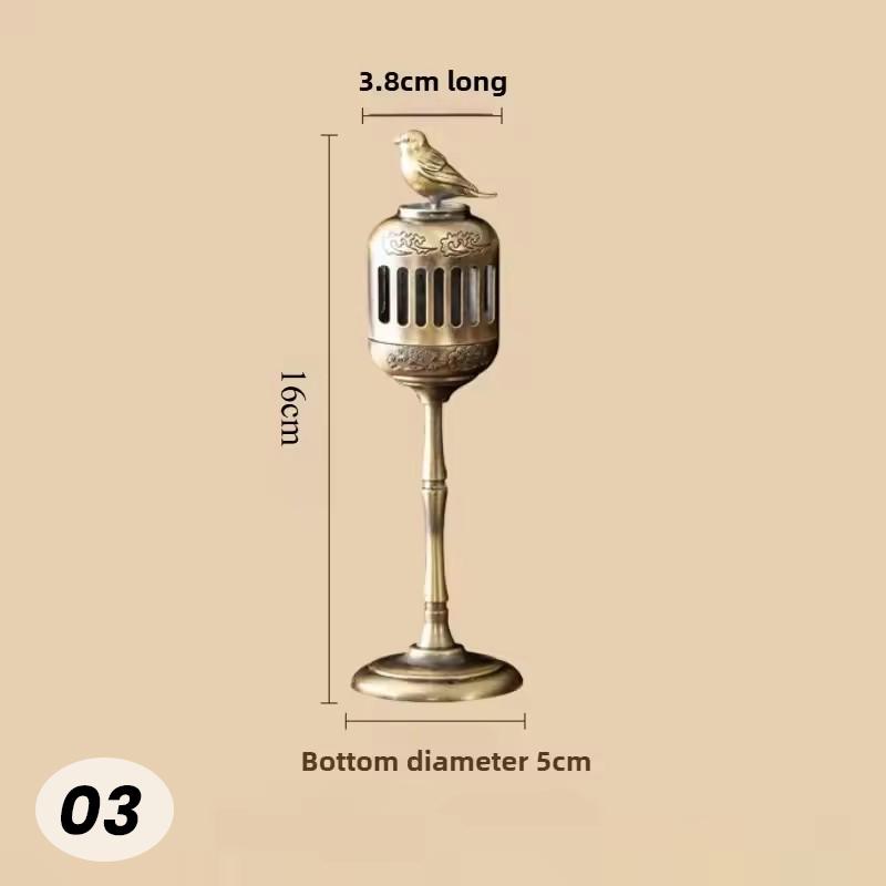 Metal Magpie Hollow Lamp Sandalwood Fragrance Censer  Backflow Incense Holder Tea House Ornaments Study Room Home Decor Crafts