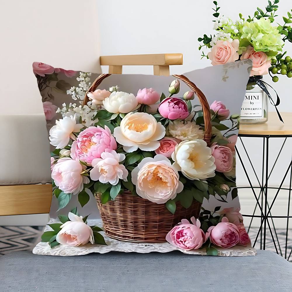 

Vintage Print Pillow Case Cushion Cover Polyester Pillowcase Decorative Sofa Cushion Pillowcase Home Decor 16x16Inch