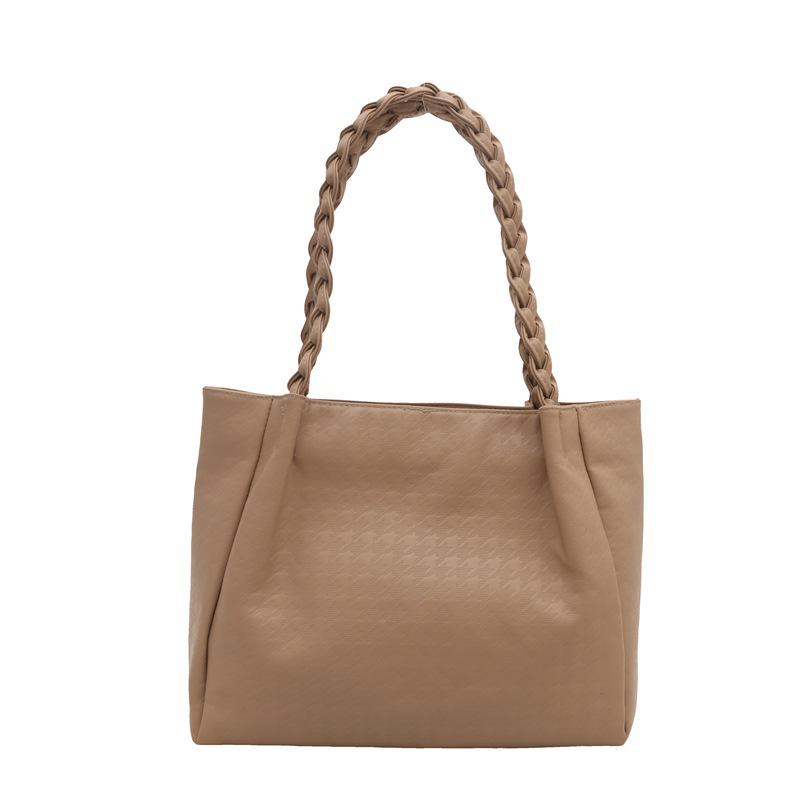 Fashion Retro Weaving Sense 225 New Trend Large Capacity Tote Solid Color Portable Shoulder Bag