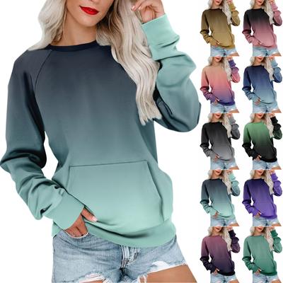 Womens Long Sleeve Sweatshirt Casual Crewneck Cute Pullover Tops Printing Lightweight Sweatshirt With Pocket