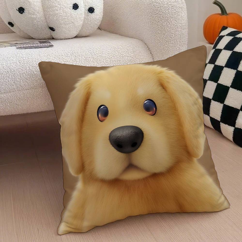 Kwaii Anime P-Party Animals Pillow Case Anti-dustmite Pillowcase Invisible Zipper Silky Short Plush Sofa Cushion Cover