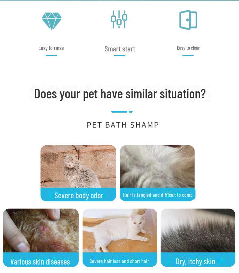 "Pet Antibacterial Deodorizing Shampoo – Universal Cat & Dog Bath Gel, 500ml"