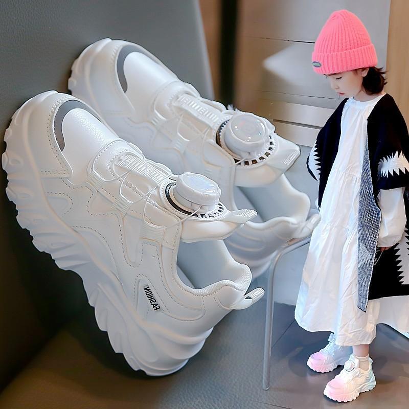 

Обувь для девочек, новые летние детские туфли с вращающимися пуговицами, дышащие сетчатые кроссовки, обувь для папы большого ребенка 37