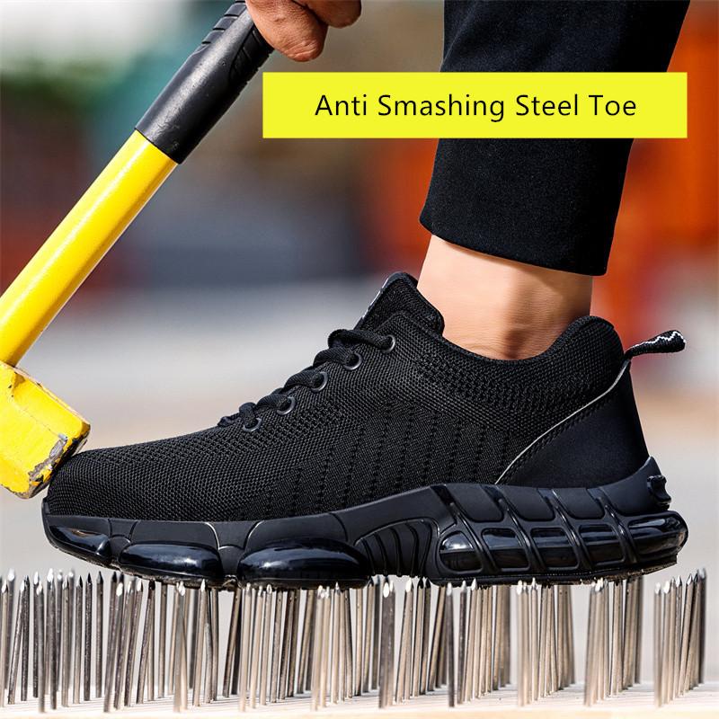 Comfortable Work Shoes Steel Toe Safety Shoes Men for Work Anti-puncture Work Sneakers for Women Anti Slip Work Boot Labor Shoes