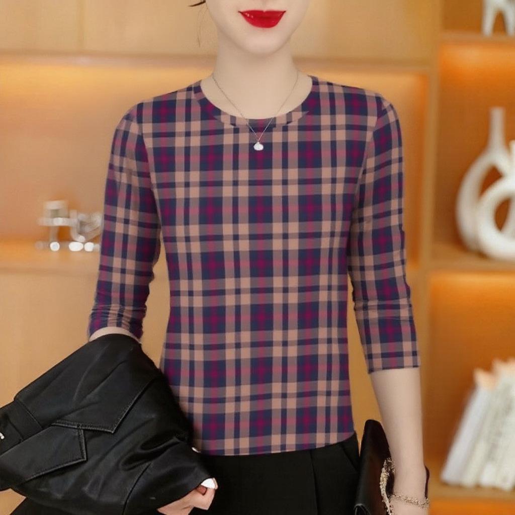 

Women s Half-High Collar Printed Long-Sleeve Top – Age-Reducing and Versatile, Ideal for Middle-Aged and Elderly Styles XL