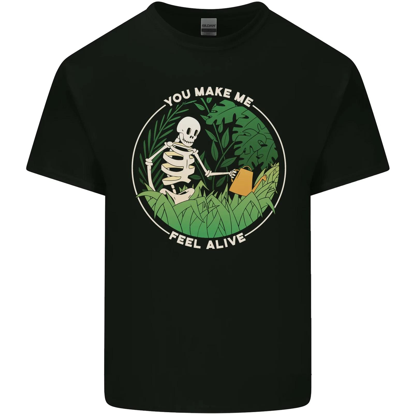 Feel Alive Gardening Gardener Plants Skull Kids T-Shirt Childrens 2XL