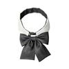 Multipurpose Removable Faux Collar with Black Bowtie Front for Women Girls Elegant Students Shirt Accessories Choker