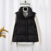 Moda Donna Autunno Nuovo 2024 Collo Alto Eleganti Piumini Caldi Capispalla Casual Cintura Senza Maniche Invernali Gilet Giubbotti Donna