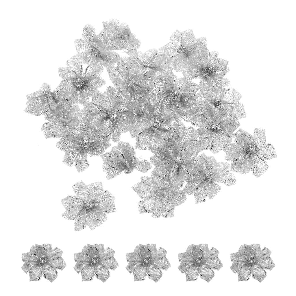 50/150 Pcs Small Ribbon Flowers Satin Ribbon Flowers Mini Fabric Flowers for Crafts DIY Wedding Ornament Appliques 1.2 Inch