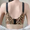 Large Leopard Print Lingerie for Women Slim Gathered Bra Adjustable Anti Sagging No Steel Ring Bra