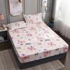 Pink Floral Bed Sheet Set Soft Cotton 4 Pieces Queen Botanical Bed Set, 8 Inch Deep Pocket Fitted Sheet, Flat Sheet, Pillowcases
