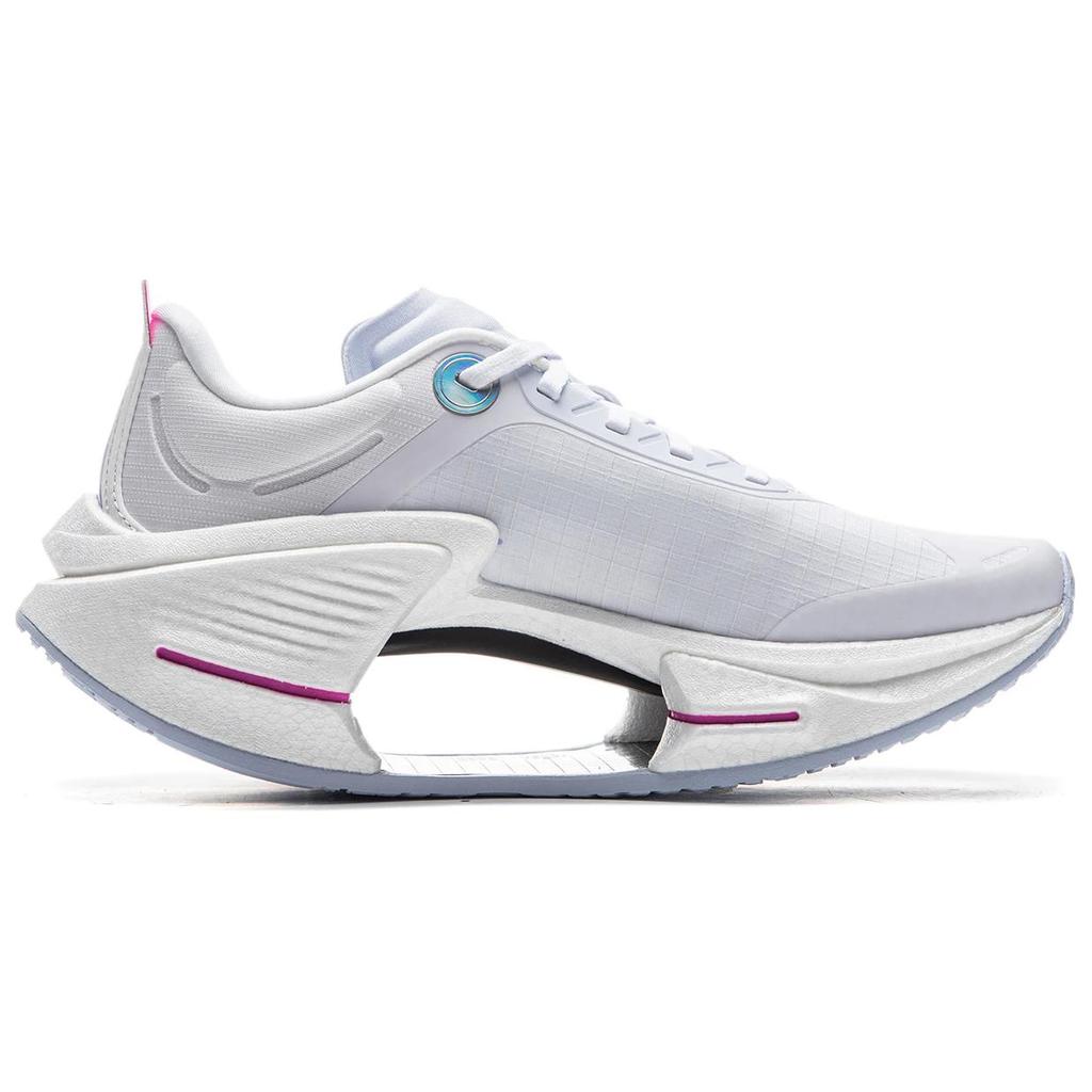New LiNing Shadow 3 ESSENTIAL Cushioning Support Rebound Low Top Casual Running Shoes Women's White Purple ARRV002-1