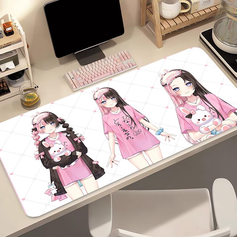 Gaming Mousepad Vspo Hinano Tachibana Mouse Pad Nonslip Gaming Desk Mat Laptop Keyboard Tray Office Pc Pink Hd Print Kawaii