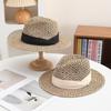 Fashion Womens Mens Wide Brim Straw Panama Hat Fedora Summer Beach Hollow Out Sun Hat Vacation Jazz Caps Sombrero Mujer Playa