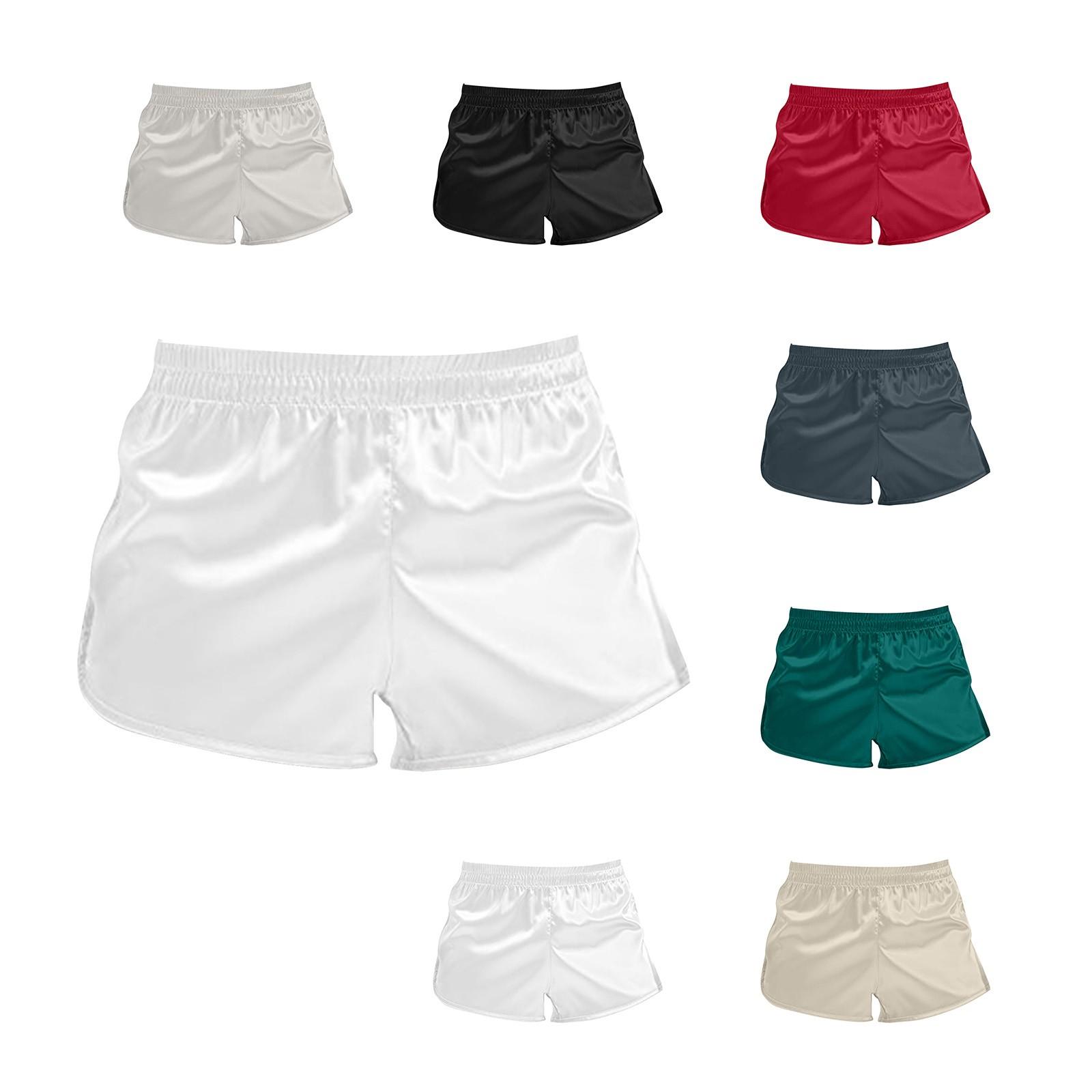 

Men s Satin Shorts Silk Boxer Youth Sexy Side Slit Casual Shorts L