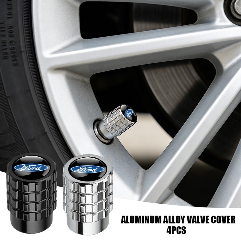 TRR400-4Pcs For Ford Focus Kuga Mondeo Ranger Fiesta Mustang ST Shelby Fusion Edge Car Styling Wheel Valve Caps Stem Cover Accessories