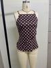 Women's European & American Spicy Girl Polka Dot Camisole with Tummy Coverage and Butterfly Knot Back