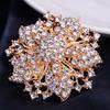 Ny ny design Cluster Rhinestones Round Blossom Flower Crystal Silver Pläterad Broscher Pin