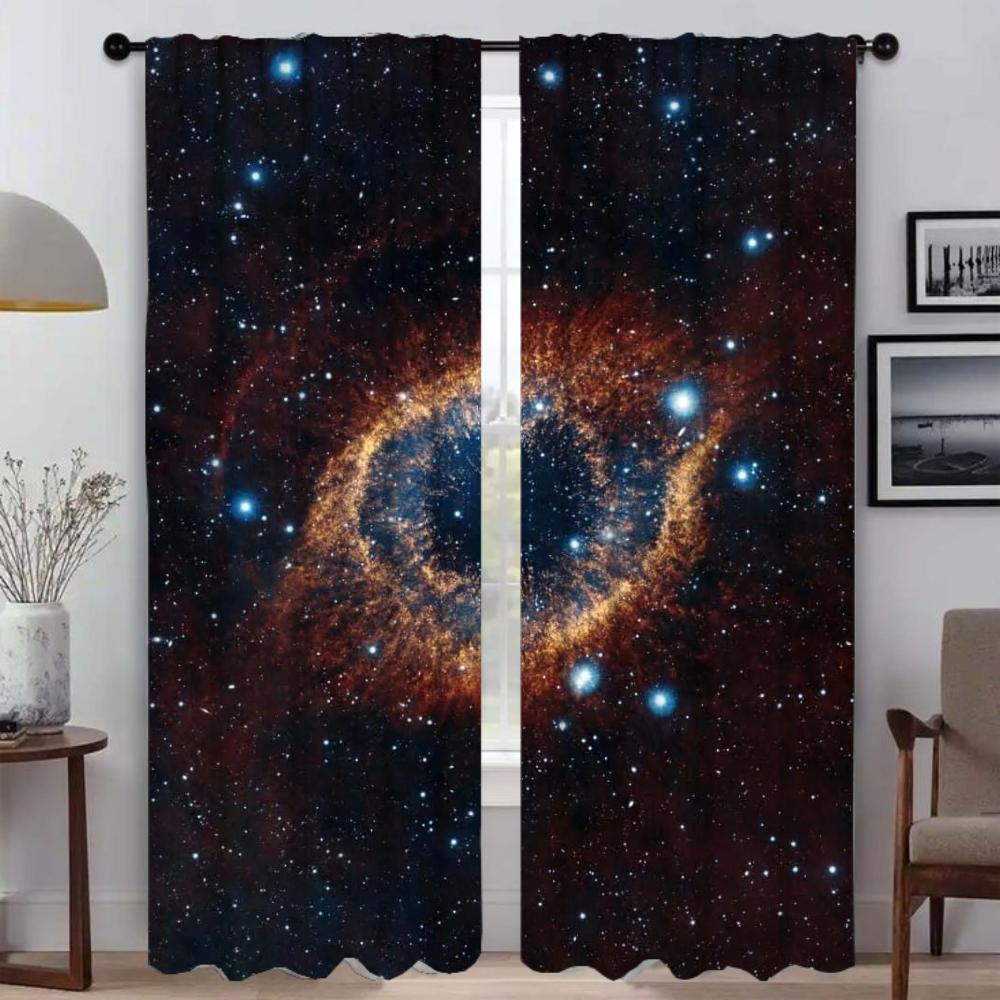 

Cosmic Nebula Kitchen Curtains for Camera Halloween Decoration Window Curtain for Room 2 Panel Shades Partition Living Blackout W50xH70cmx2pcs-CL
