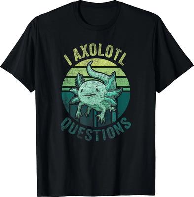 Ik Axolotl Vragen Retro Grappig Schattig Axolotl Cadeau Unisex T-shirt