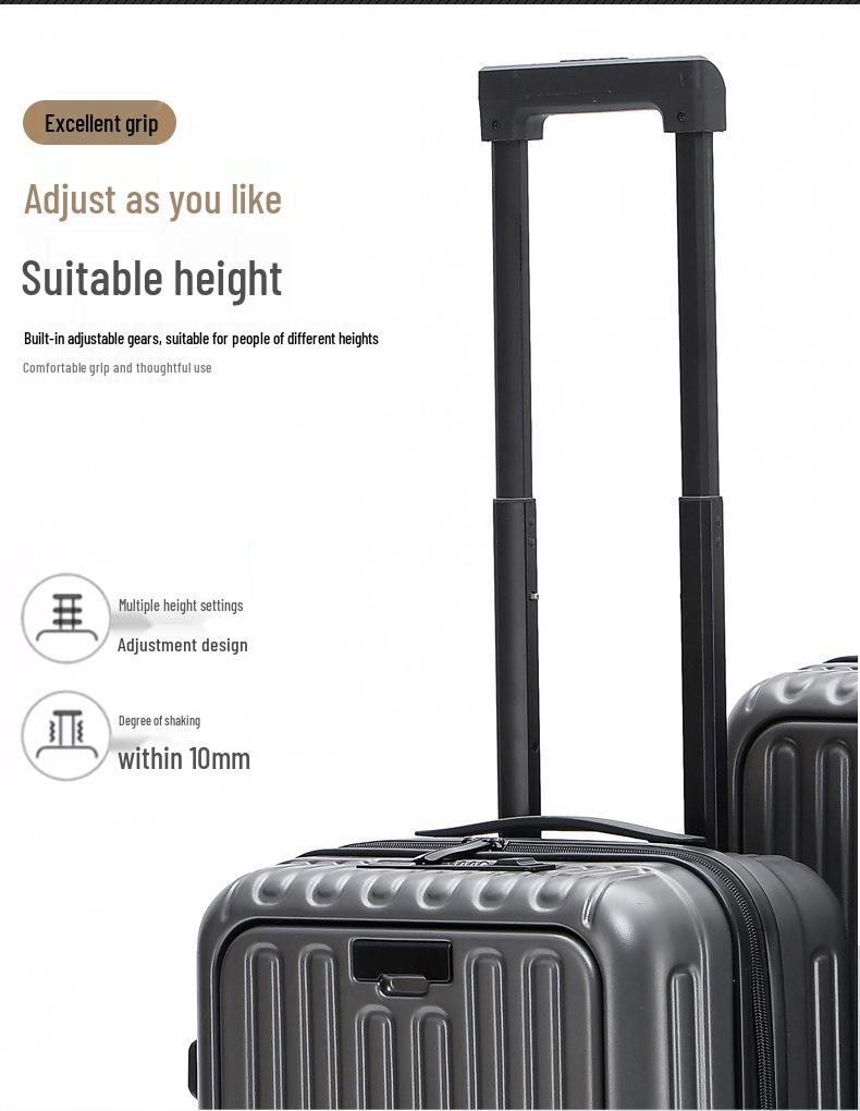 20-Inch Lightweight Frosted Front-Opening Trolley Carry-On Suitcase, 24-Inch Travel Luggage Leather Case.
