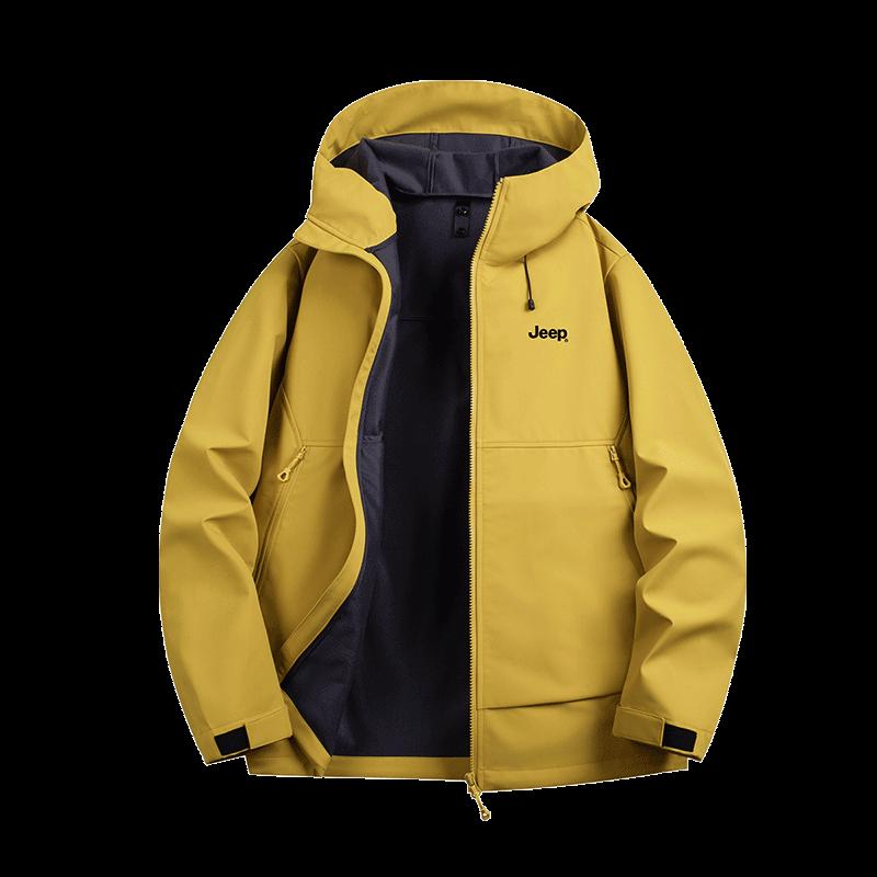 JEEP Unisex Hooded Fleece-Lined Windbreaker Jacket