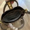 Spring and Summer Leather Vegetable Basket Hand Bucket Bag Women's Leather Crossbody Bag Shoulder Women's Bag Scarf