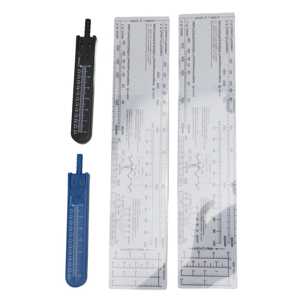 2 Sets EKG Calipers and EKG Ruler Combination Set Electrocardiogram Drafting Divider Measuring Tool 