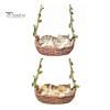 Unique Housewarming Present Hanging Basket Cat Statue, Cute Sleeping Kitten Figurine, Outdoor Decorative Resin Ornament for Garden Patio Porch