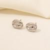 6pcs Simple Kpop Fashion Rectangle Irregular Stainless Steel Ear Studs For Women Men Accessories Silver Color Earrings Jewelry