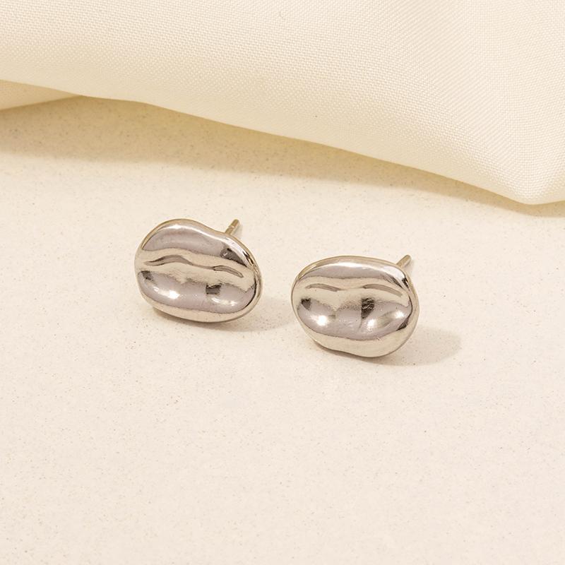 6pcs Simple Kpop Fashion Rectangle Irregular Stainless Steel Ear Studs For Women Men Accessories Silver Color Earrings Jewelry