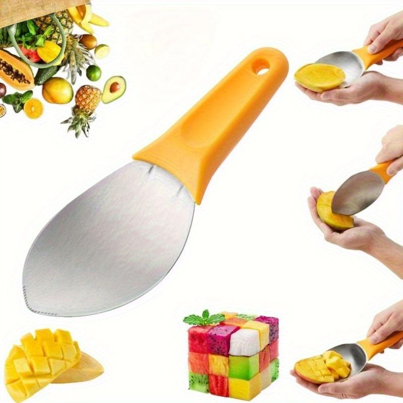 Stainless Steel Mango Slicer , Easy Peel,Slice, Perfect Kitchen Tool for Fresh Mango Slices, Fruit Peeler,Core Remover,Ideal for Baking