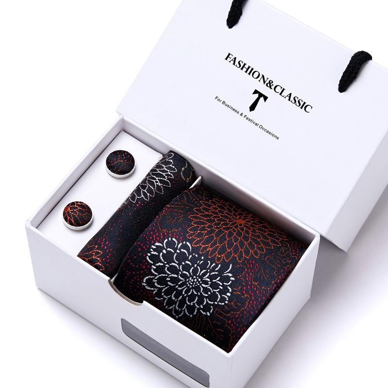 Men'S Tie Set Gift Box 5-Piece Set Group Tie Business Dress Wedding Tie