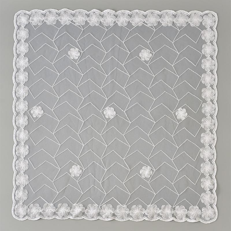 * CM Popular Embroidered Square Scarf Decorative Silk Scarf Fashionable Versatile Rose Bag Headscarf