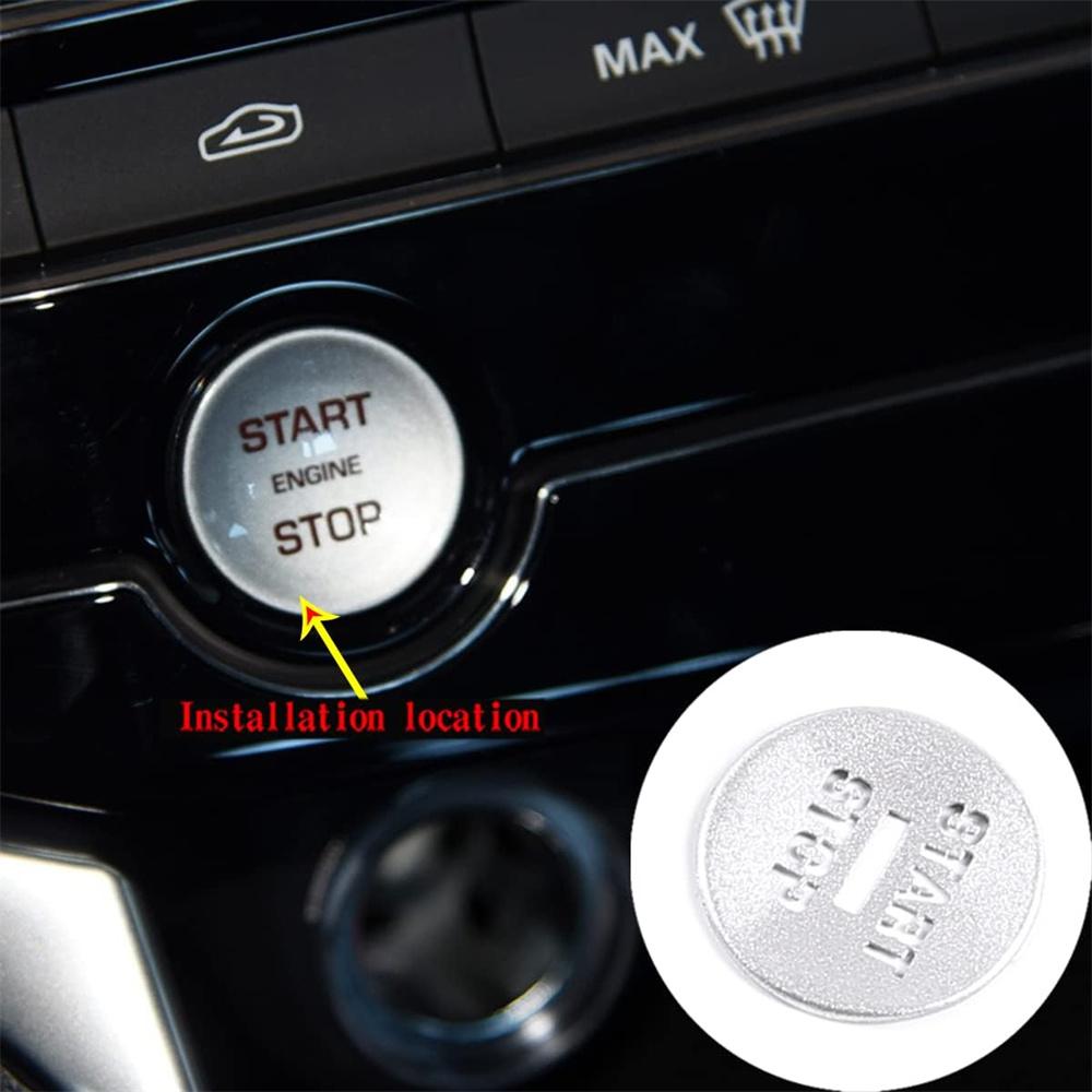 Aluminum Alloy Silver Start Stop Button Cover Kit For Jaguar Xf 2008-2015