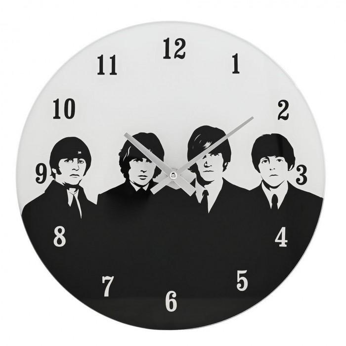 Hometime Iconic Collection Glass Wall Clock 30cm The 60's Rock Band