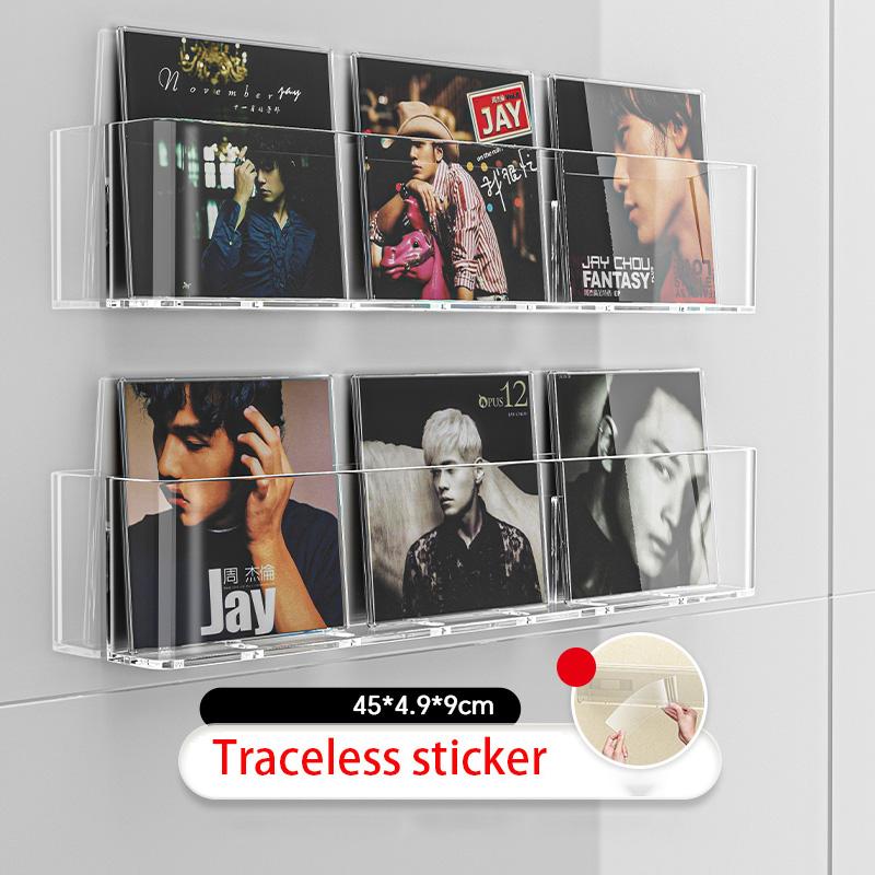 Wall Vinyl Records Rack Acrylic Brochure Holder Hanging Child Picture Book Shelf Literature File Magazine Comic Display Stand