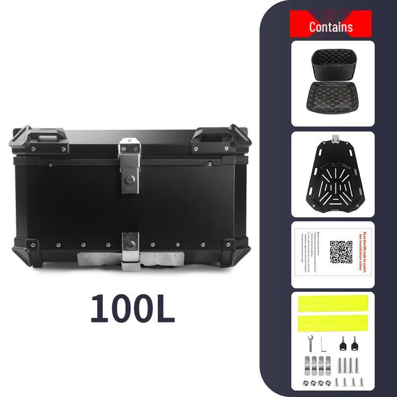 Quick Release Aluminum Motorcycle Tail Box - Available In 28L To 100L Capacities