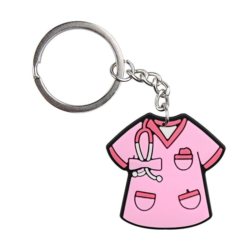 10Pz Portachiavi Medico Stetoscopio Uniforme da Infermiera Per Infermiera Medico Portachiavi Donne Uomini Moda Accessori Chiavi Medici Regalo per Amici