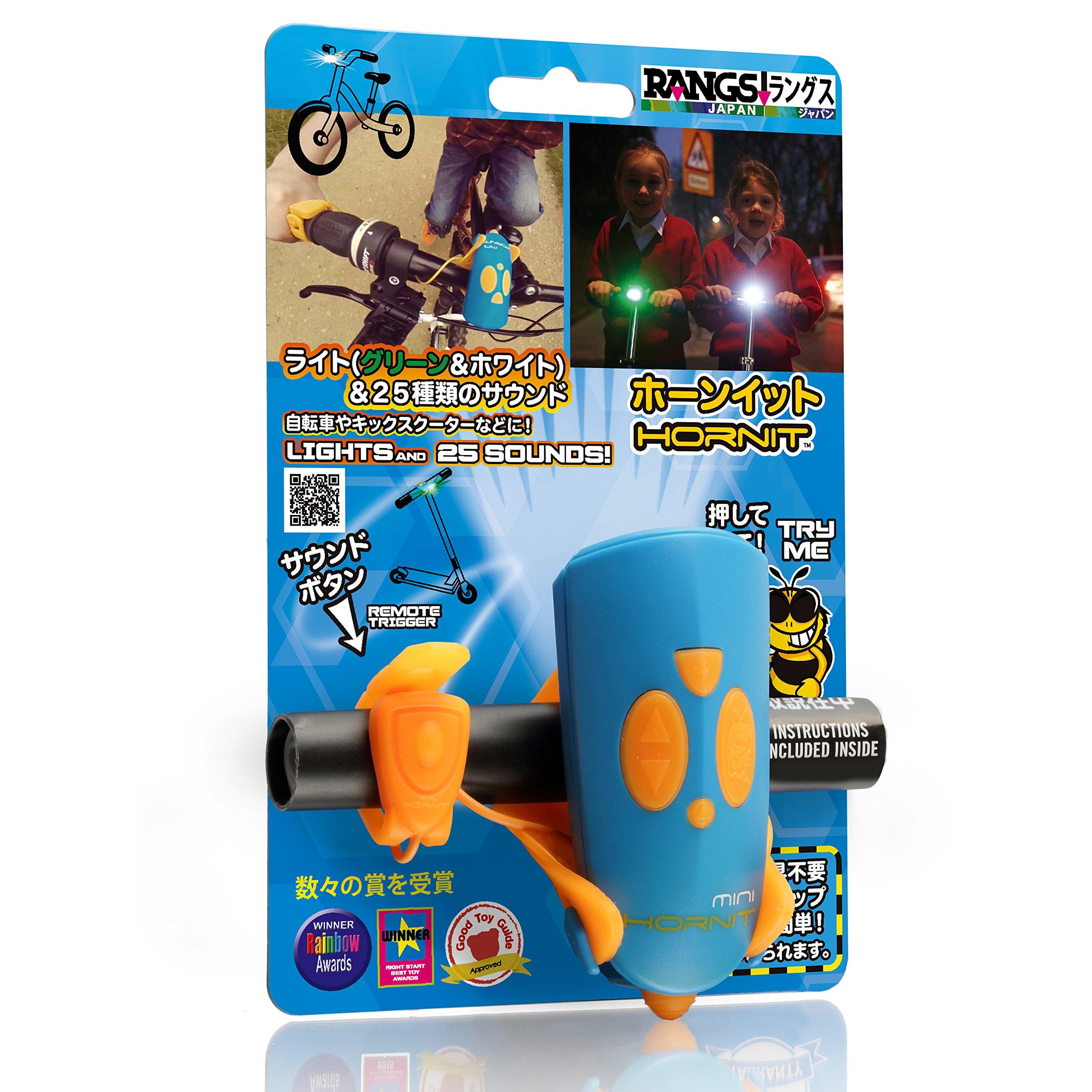 

RANGS Horn It Blue, Bicycle Light with Two-Color Headlight, 25 Sounds, and Adjustable Volume