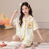 Cute Cartoon Cotton Pajama Set Girls 2026 Short Sleeve Sleepwear Kids 8 Years Lightweight Home Outfit