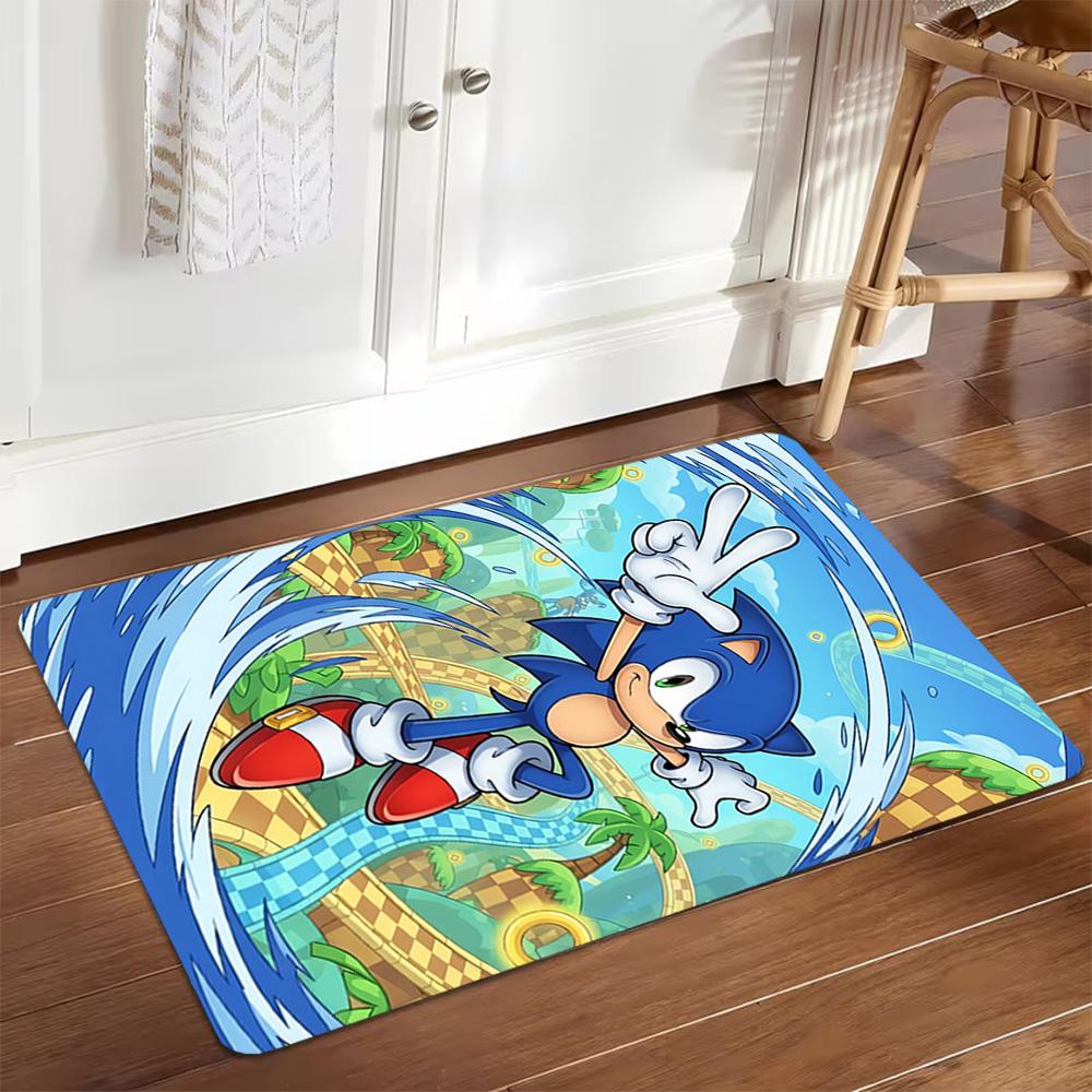 Sonic The Hedgehog Poster Decoration,Carpet,Living Room,Bedroom, Non-slip,Square rug
