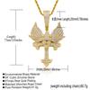 Sparkling Iced Out CZ Wing Pendant Bling Chain Necklace Men Hip Hop Solid Retro Design Luxury Statement Fashion Jewelry