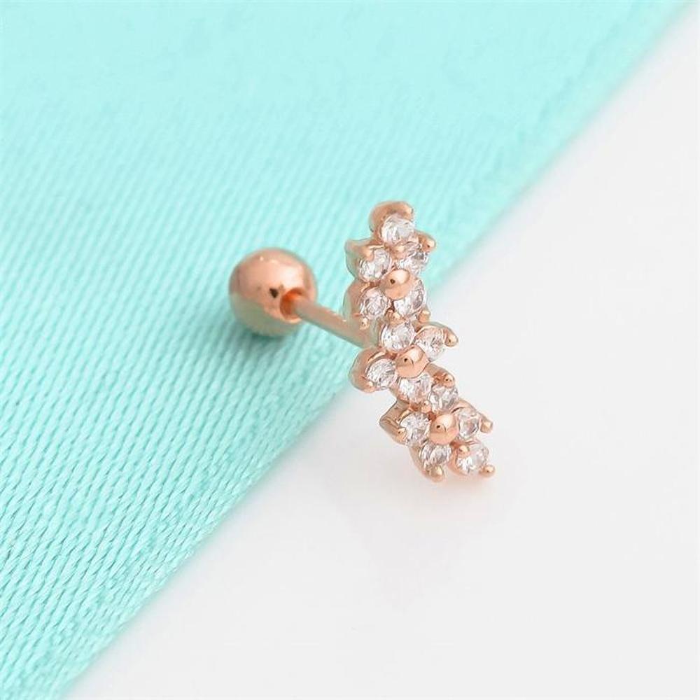 

[Onm] Onm 14K Gold Needle Three-Flower Rose Gold Cubic Flower Piercing (S9593979)