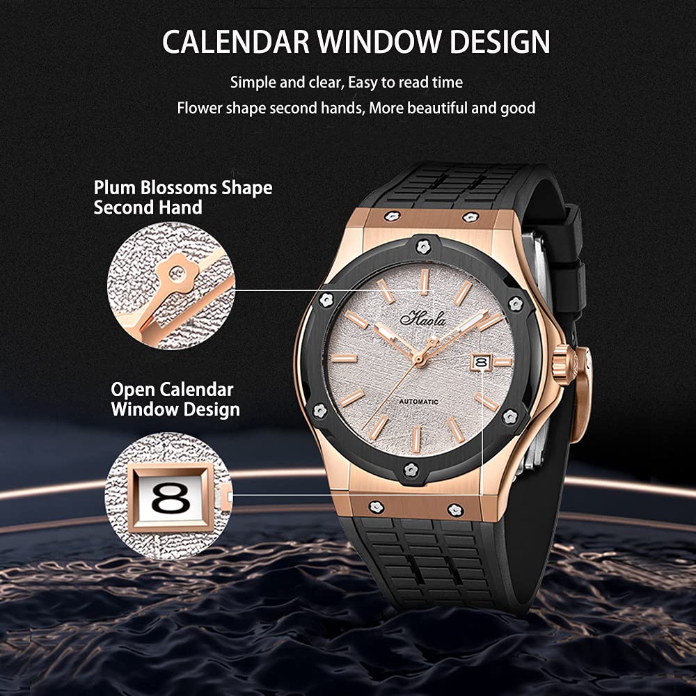 HAOFA Watch Automatic Mechanical Date 316L Stainless Steel Water Pressure 50m Sapphire Mirror Stylish Popular Men's