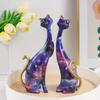 Figurky kočičího páru z pryskyřice Evropská malba Zvířecí sošky Domácí obývací pokoj Sběratelský ozdobný dekor předměty