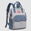 Colorblock Nylon Convertible Backpack with Dual Front Flap Pockets Top Handle Casual Daypack for Women Daily