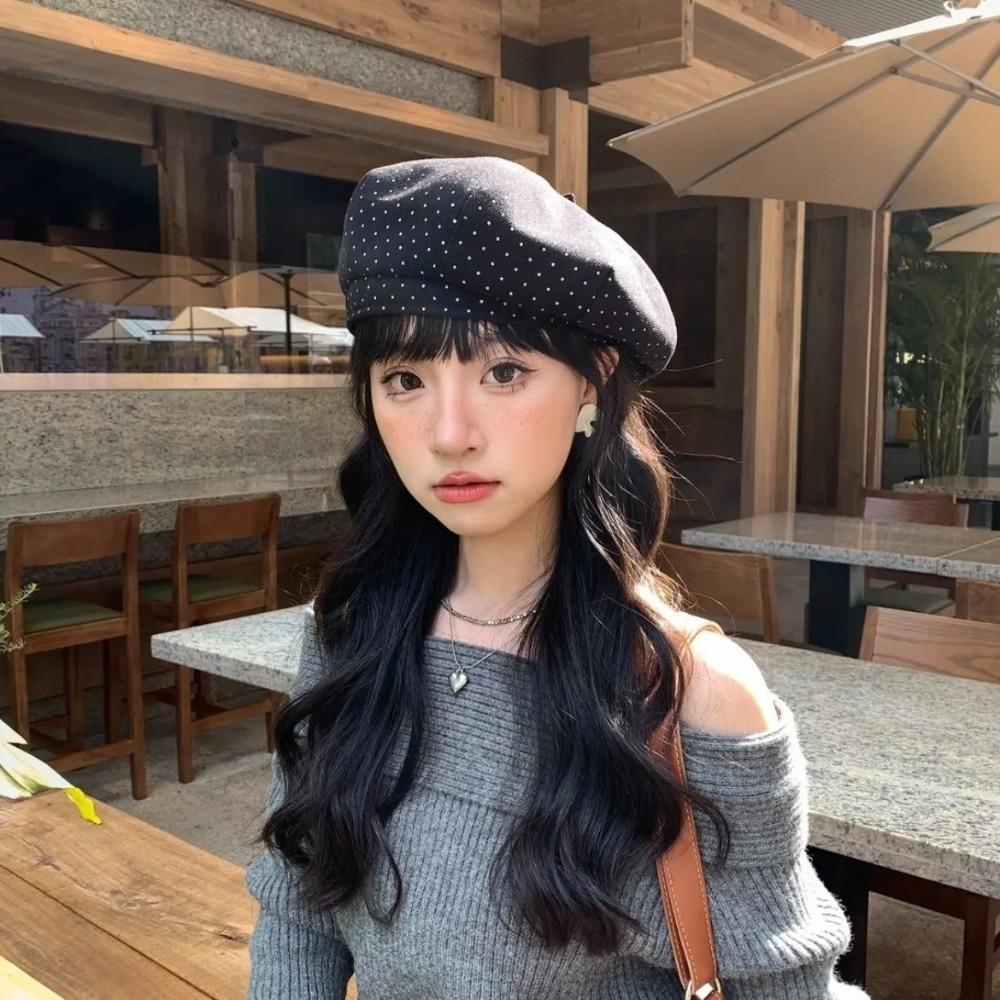 Keep Warm Women Painter Hat Cotton Women Octagonal Cap Fashion Polka Dot Beret Hat  Girl