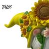 Waterproof Garden Sculptures Sunflower Gnome Statue Ornaments, Resin Faceless Figurines, Pastoral Tiered Tray Seasonal Decor Style Tabletop