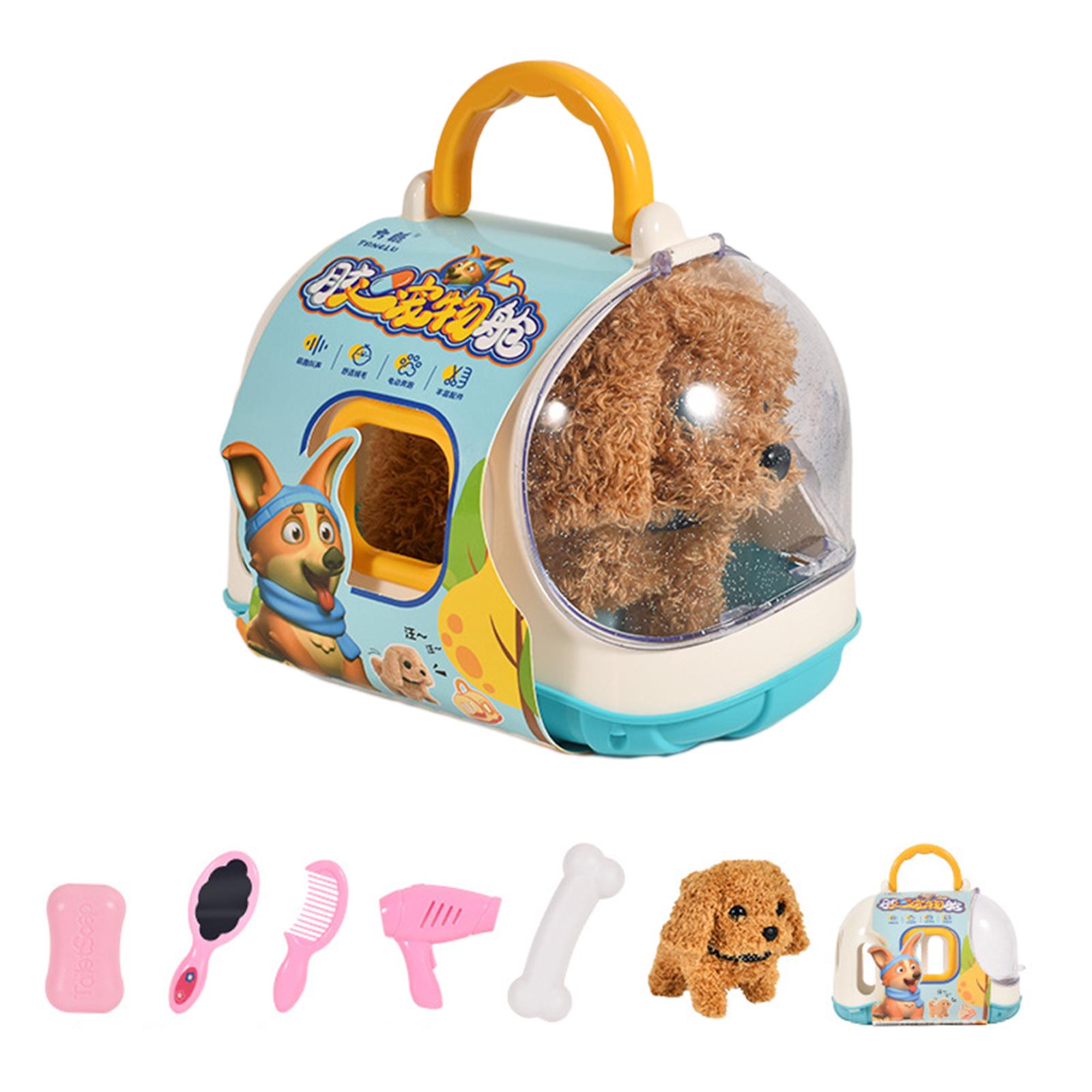 

Милая интерактивная плюшевая игрушка, электрическая игрушка для домашних животных, лающая, ходящая, виляющая хвостом, успокаивающая детей, игрушка для воспитания домашних животных 3